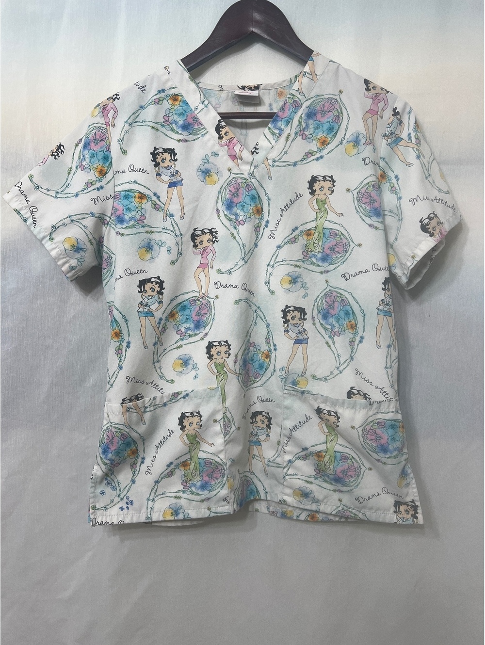 Betty Boop Scrub Top Women's XS